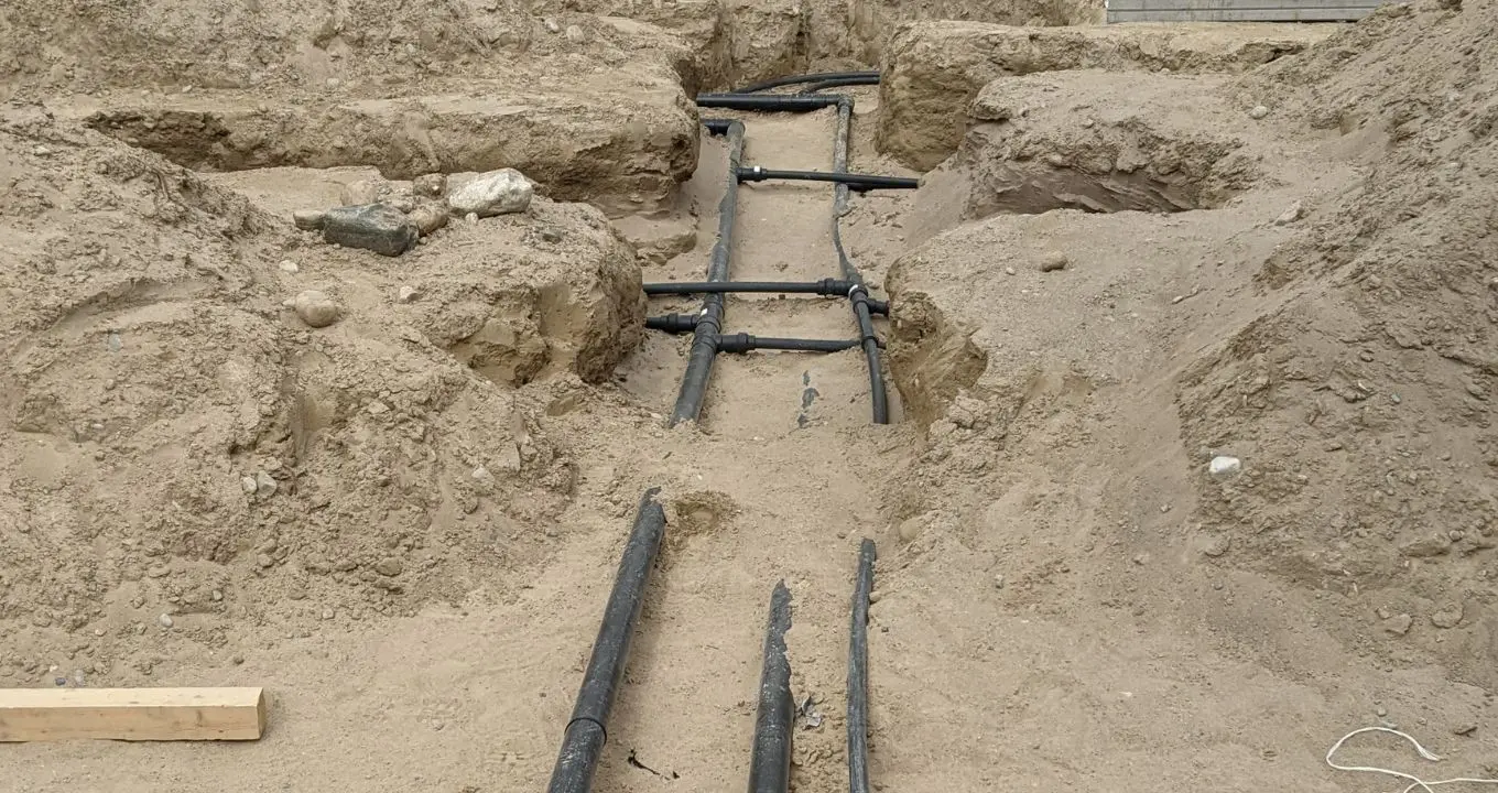 Geothermal Energy Project underground pipes harnesses heat from the Earth's interior