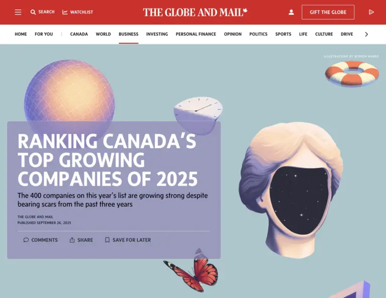 Triumph Group of Companies Named One of Canada’s Top Growing Companies for 2025