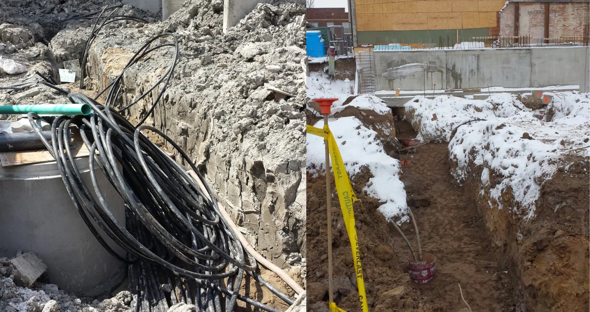 Loop Geothermal Dug out Wires Path